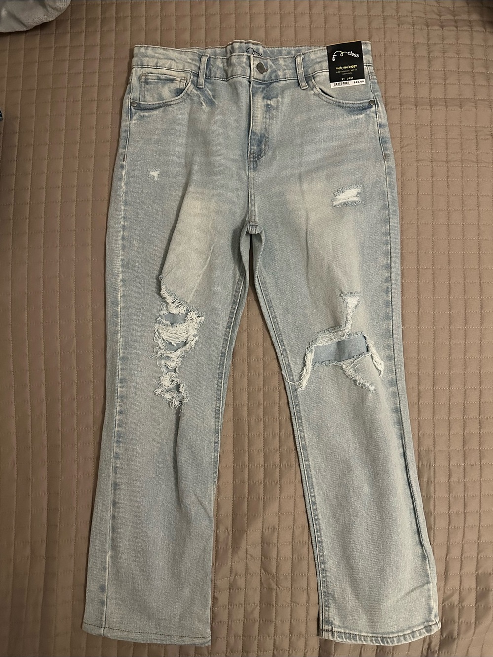art class Light Blue Distressed Straight Leg Jeans